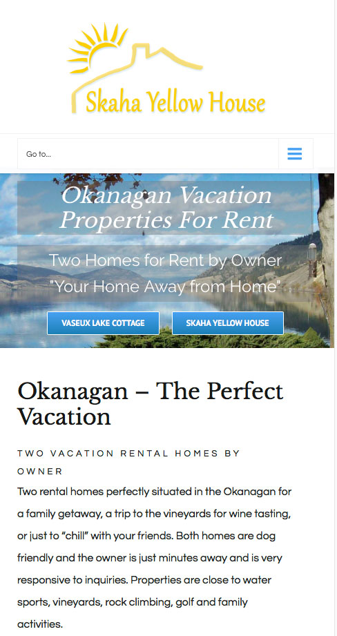 Skaha Yellow House Okanagan Vacation Rentals