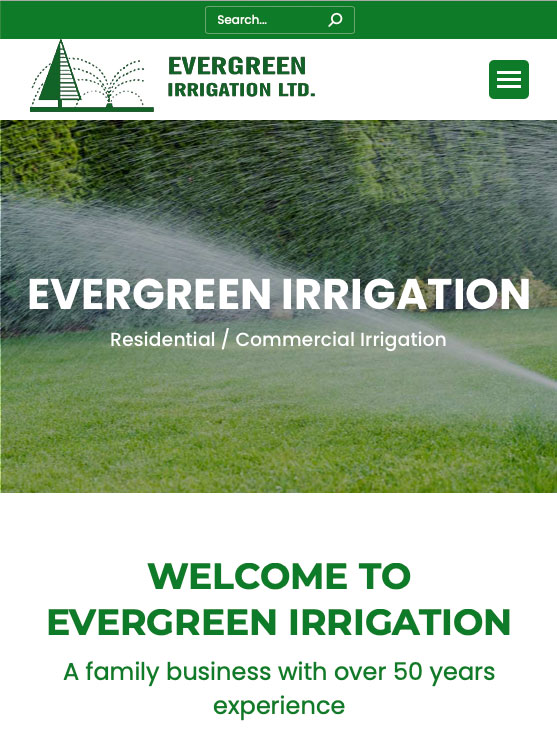 Evergreen Irrigation website